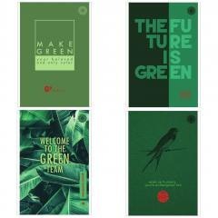 Blok notatnik A5/80K kratka Think Green (4szt)
