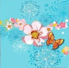 Karnet Swarovski kwadrat CL2908_BL Kwiaty błękitny