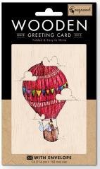 Karnet drewniany C6 + koperta Ślub balon