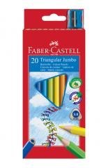 Kredki Jumbo trójkątne 20 kol + temp FABER CASTELL