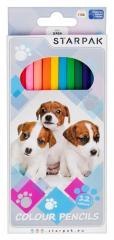 Kredki ołówkowe 12 kolorów pies