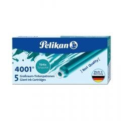 Naboje atramentowe długie 5szt turkusowe