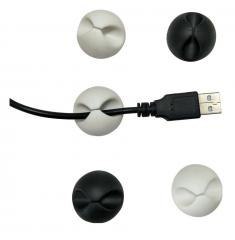 Uchwyt do kabli samoprzylepny czarny 6 szt. D.RECT