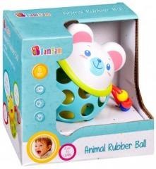 Kula gumowa z grzechotką miś BAM BAM