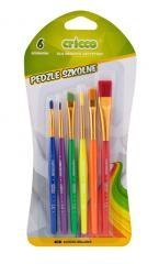 Pędzelki szkolne kolorowe 6szt CRICCO