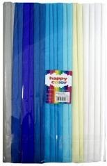 Bibuła marszczona 25x200cm mix niebieski 10 rolek