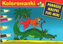 Kolorowanka Podróże małpki Fiki-Miki. Krokodyl