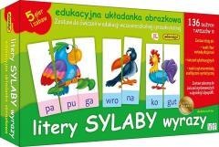 Litery sylaby wyrazy. Układanka edukacyjna