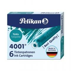 Naboje atramentowe krótkie 6szt turkusowe