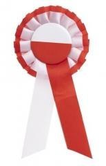 Kotylion biało-czerwony