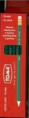 Ołówki elastyczne HB z gumką (12szt) TOMA