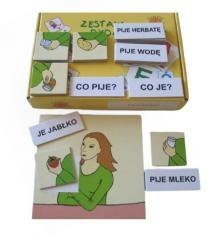 Zestaw dydaktyczny. Co je? Co pije?