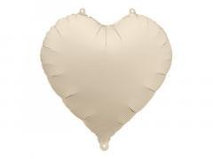 Balon foliowy Serce 45cm jasny beż