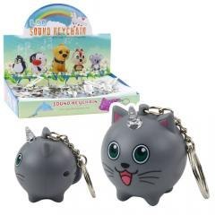 Brelok do kluczy jednorożec led szary