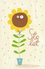 Drewniana kartka urodzinowa - Sto lat, kwiatuszku