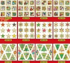 Naklejki z brokatem 11,5x11,5cm MIX