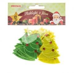 Naklejki z filcu choinki 12szt