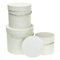 Pudełko Flower Box 3szt kremowy ROZETTE