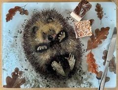 Szklana deska ozdobna Jeżyk na plecach