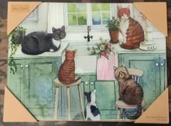 Szklana deska ozdobna Koty w kuchni