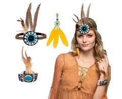 Zestaw Hippie opaska, kolczyki, bransoletka