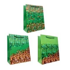 Torebka prezentowa L Minecraft szerokie dno mix