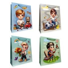 Torebka prezentowa dziecięca L chłopiec mix