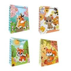 Torebka prezentowa dziecięca M Zwierzęta 3D mix