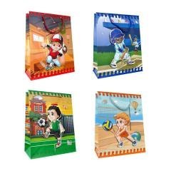 Torebka prezentowa dziecięca M sportowiec mix