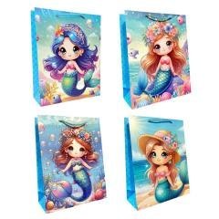 Torebka prezentowa dziecięca S Syrenki mix