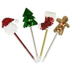 Długopis z cekinowymi ozdobami świątecznymi MIX