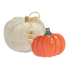 Dynia materiałowa z koralikami. Ecru