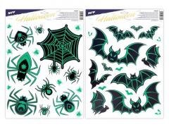 Naklejka na okno Halloween świecąca 30x42cm MIX