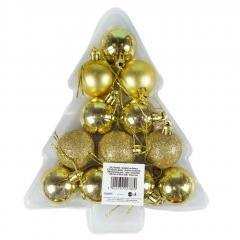 Bombki komplet w choince złoty 12szt
