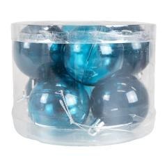 Bombki transparentne niebieskie 8szt