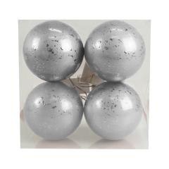 Bombki z efektem rosy srebrne 4szt