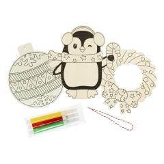 Drewniana ozdoba zrób to sam zimowe wzory