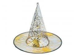 Kapelusz czarownicy czarno-złoty przeźroczysty