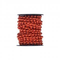 Łańcuch z koralami na szpuli czerwony 6m