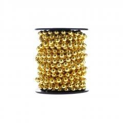 Łańcuch z koralami na szpuli złoty 6m