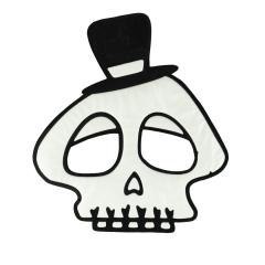 Maska na Halloween flokowana Czaszka