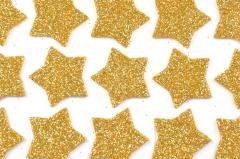 Naklejki brokatowe z pianki złote