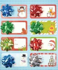 Ozdobne karneciki na prezenty z kokardką 8szt