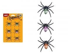 Pająk plastikowy metalizowany 6,5cm 6szt