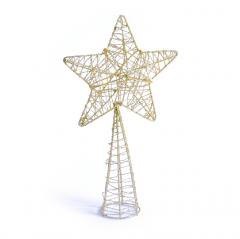 Szpic choinkowy gwiazda metalowa złota