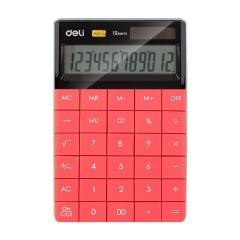 Kalkulator 12-pozycyjny czerwony DELI