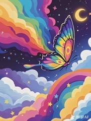 Malowanie po numerach 40x50cm Tęczowy motyl