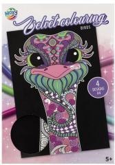 Kolorowanka A4 4 arkusze Velvet Ptaki