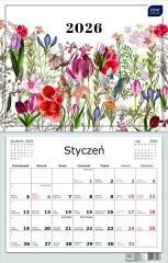 Kalendarz 2026 jednodzielny 32x50cm Kwiaty