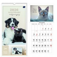 Kalendarz 2026 motywacyjny 22x46cm Zwierzaki